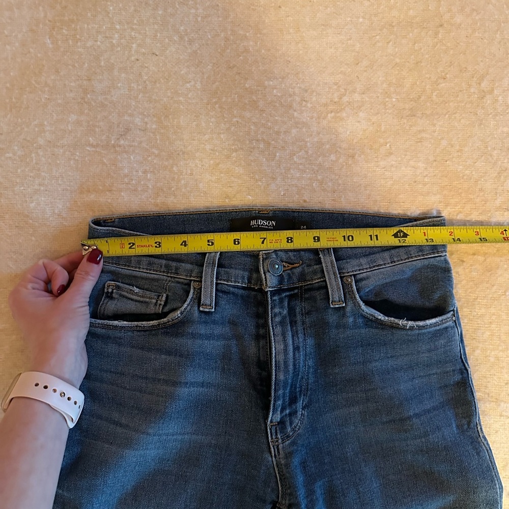 Hudson Distressed Barbara Super Skinny Jeans Size 24 - Picture 7 of 12